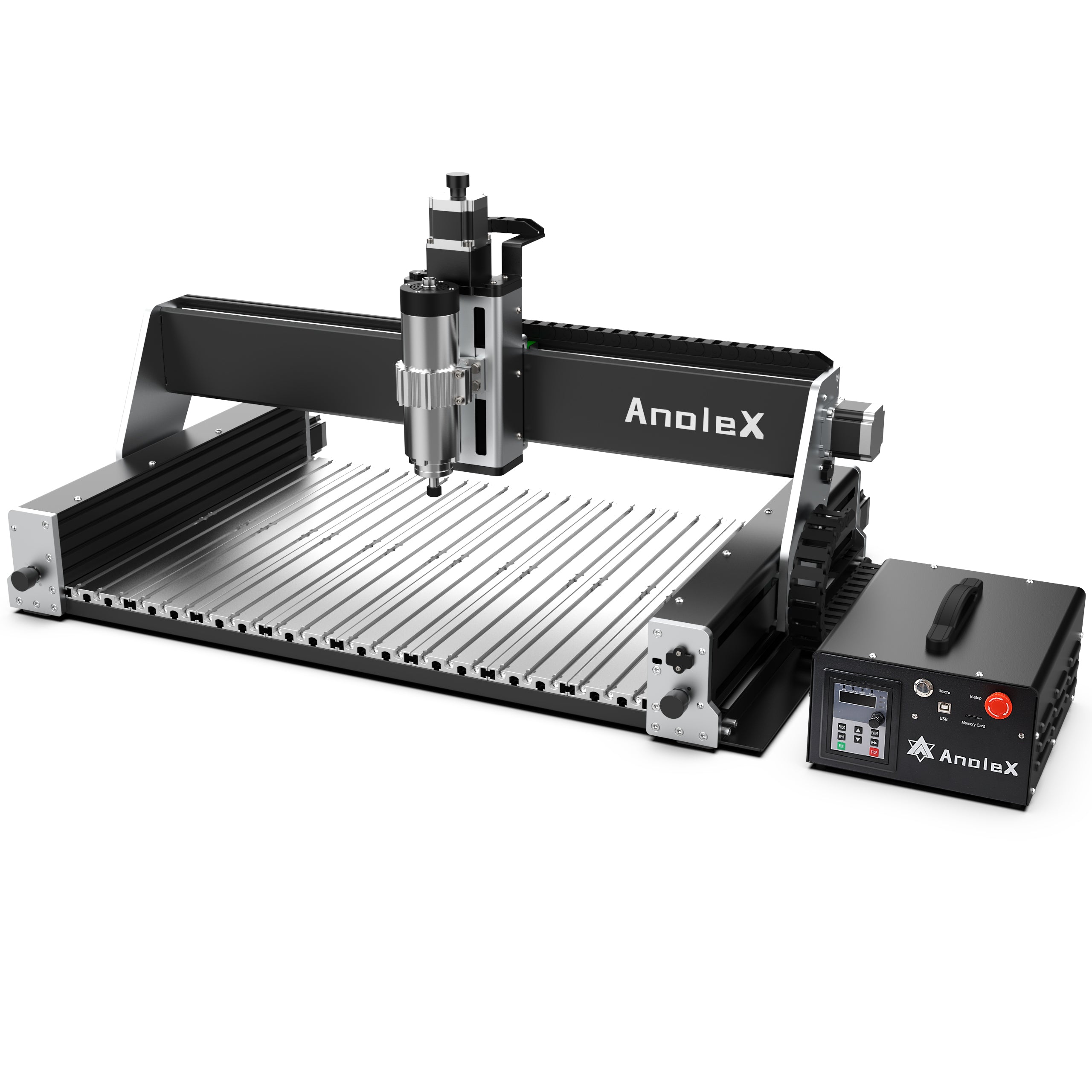 AnoleX CNC Router Machine RX6040 with 1.5KW Air Cooled Spindle, XYZ Axis Dual Steel Linear Guides & 1204 Ball Screws