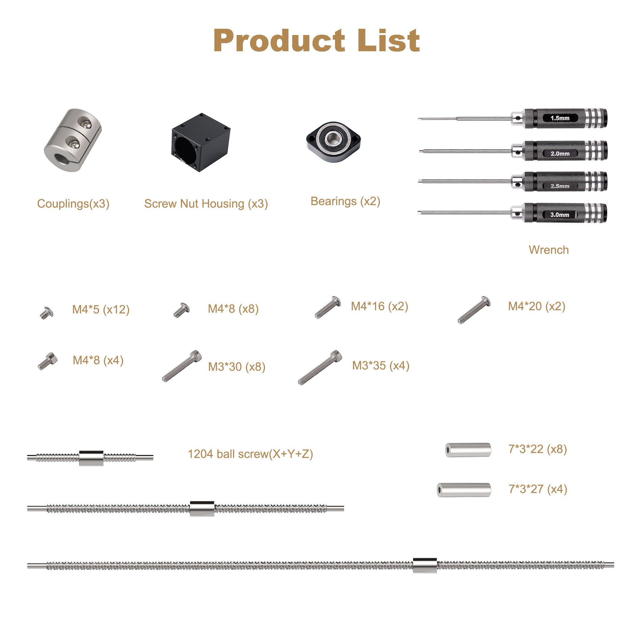 1204 Ball Screw Upgrade Kit for AnoleX CNC 3060-Evo Max