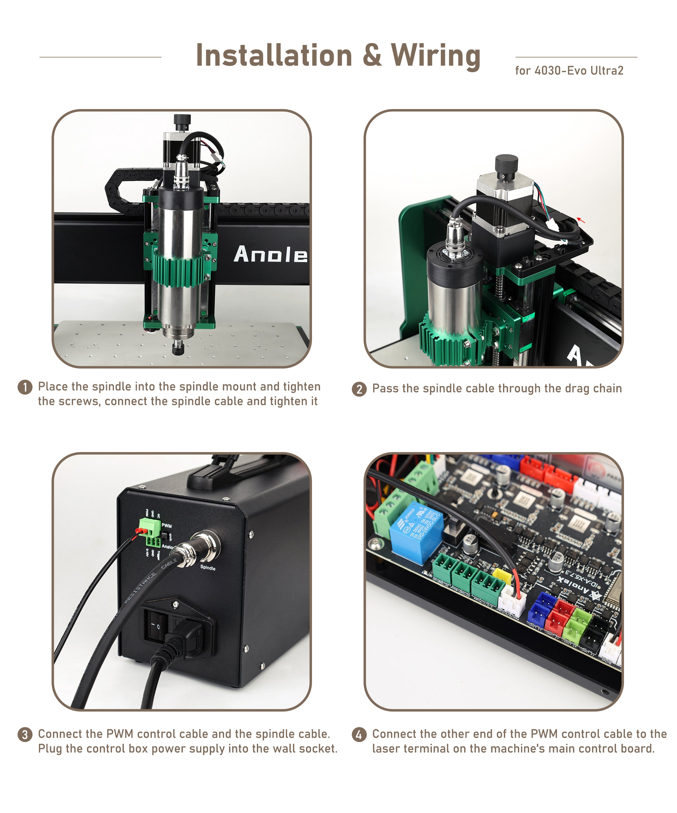 1.5KW CNC Spindle Motor Kits with Software Speed Control, Φ65mm Air Cooled VFD Spindle with ER11 Collets
