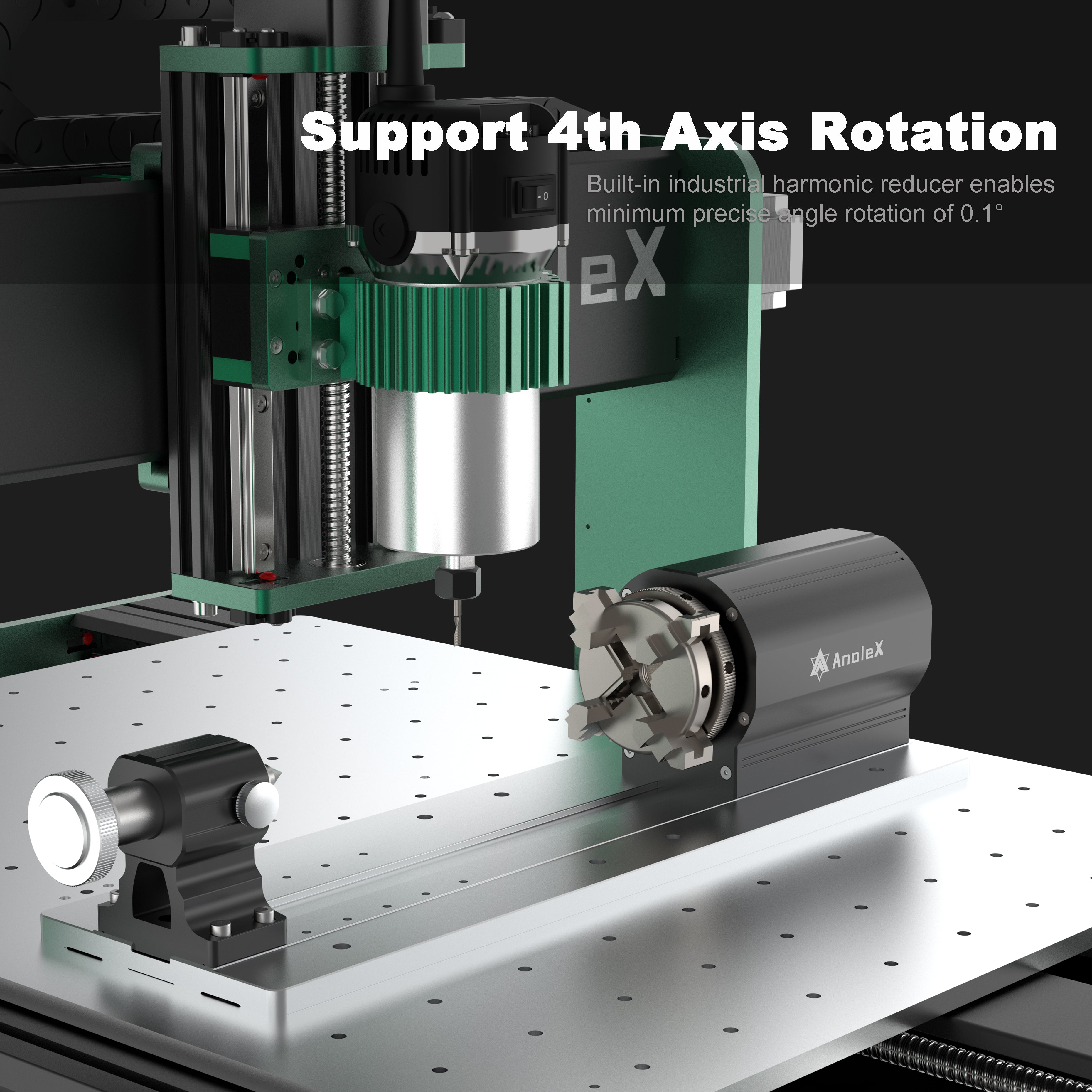 AnoleX CNC Router Machine 4060-Evo Ultra 2 + 1.5kw Spindle Kit + Closed Loop Motor + 4th Axis Rotary Module + 4in1 CNC Router Bits