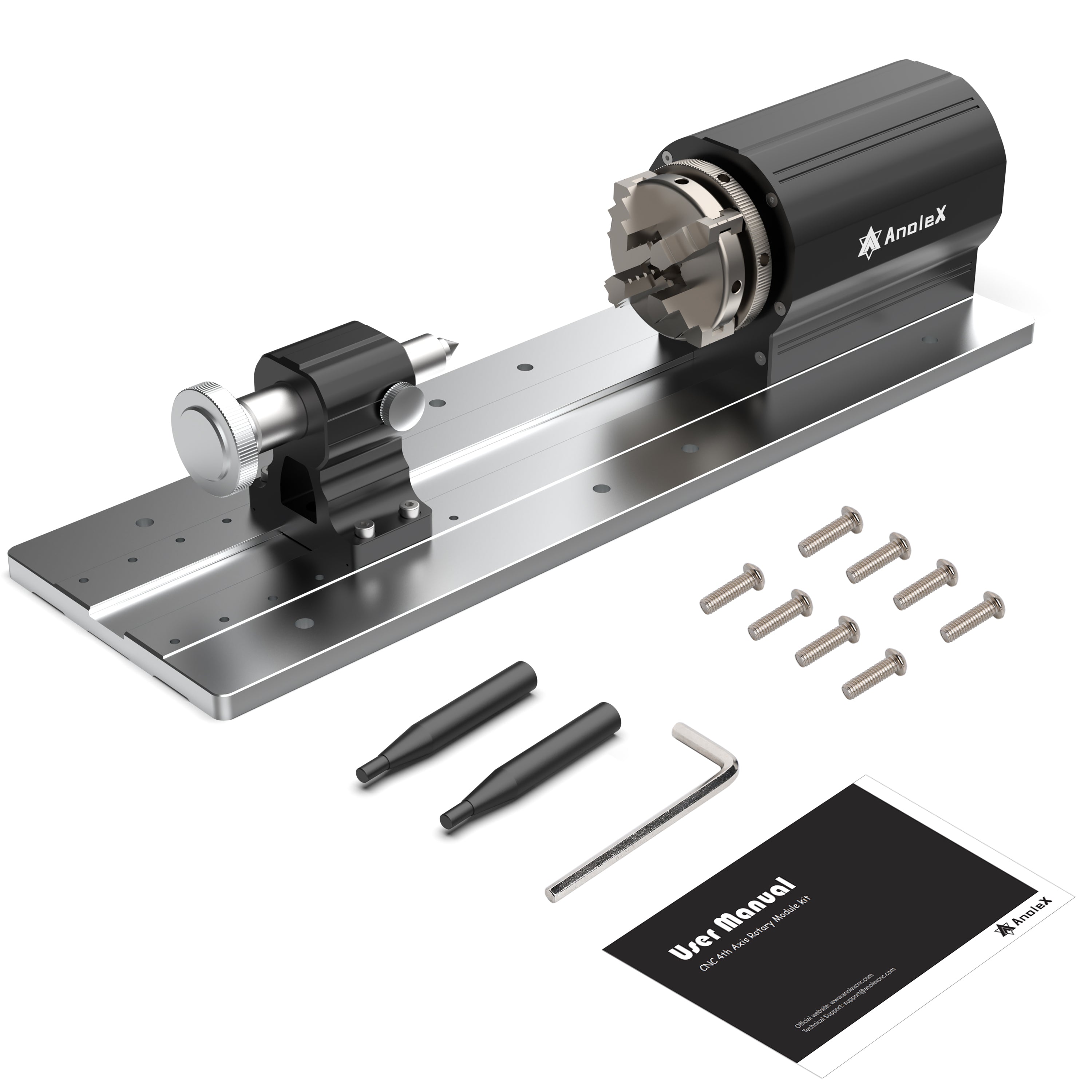 4th Axis Rotary Module for 4030/4060-Evo Ultra 2, w/ Industrial Harmonic Reducer 50:1, Clamped Range: Length 20-260mm, Diameter 2-67mm