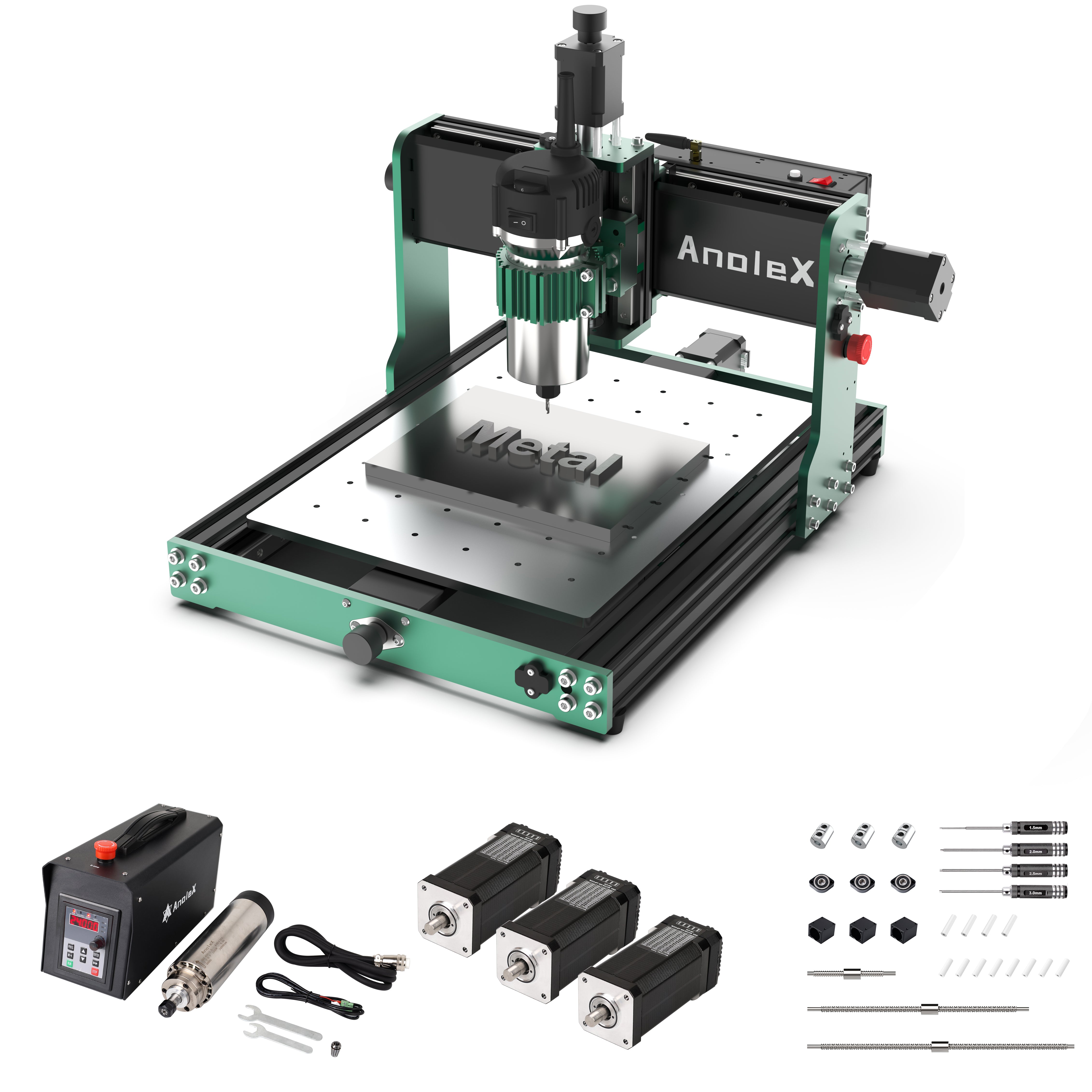 AnoleX CNC Router Machine 3030-Evo Max + 1204 Ball Screw Upgrade Kit+ 1.5kw Spindle Kit +Closed Loop Motor Kit