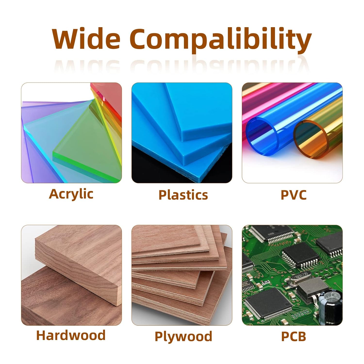 10Pcs CNC Router Bit Set, 1/8” Shank Straight CNC Bits TiCN Coating Carbide Engraving Tool End Milling Cutter| 1/1.5/2/2.5/3.175mm