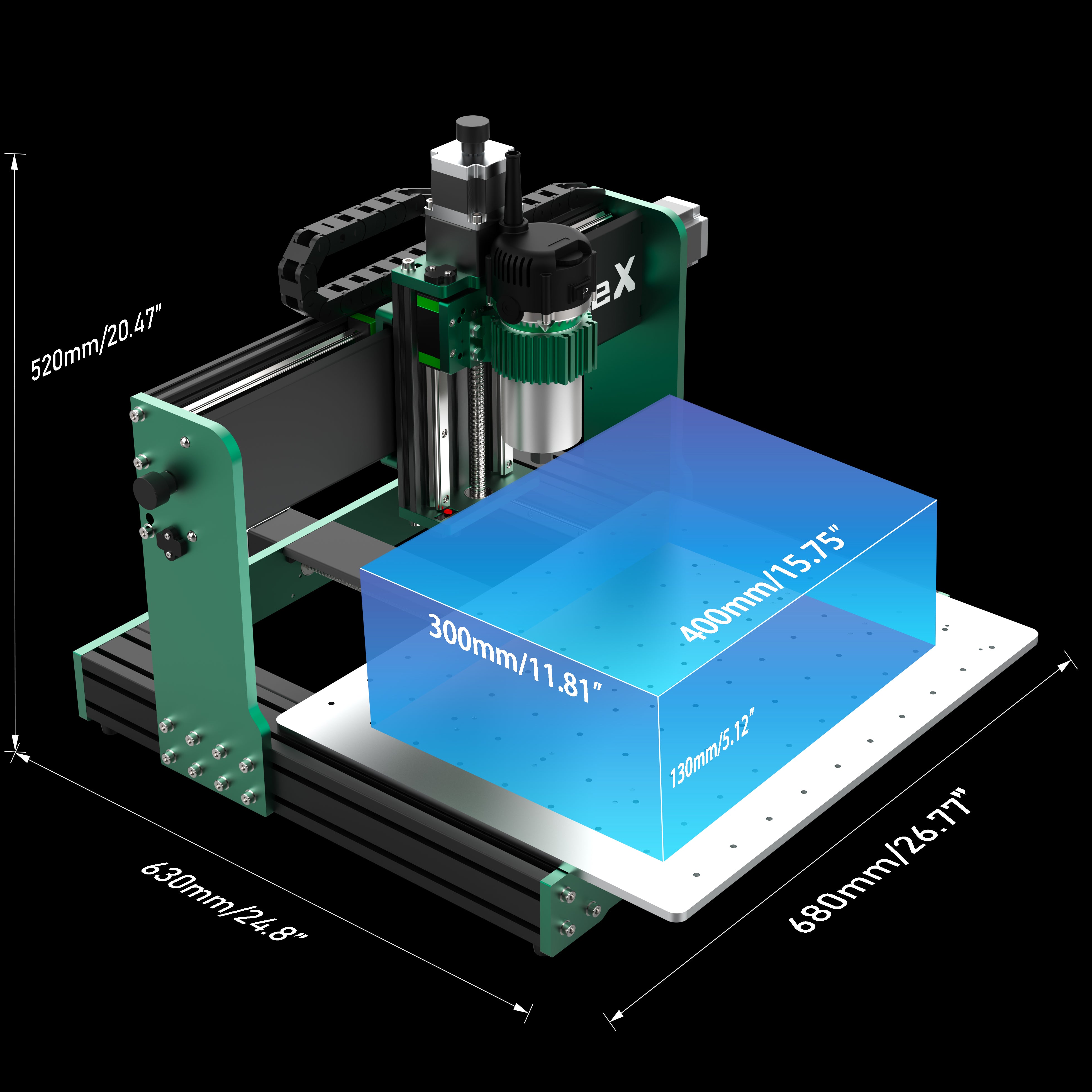 AnoleX CNC Router Machine 4030-Evo Ultra 2+ 1.5kw Spindle Kit + MDF Spoilboard + Closed Loop Stepper Motor+4th Axis Rotary Module