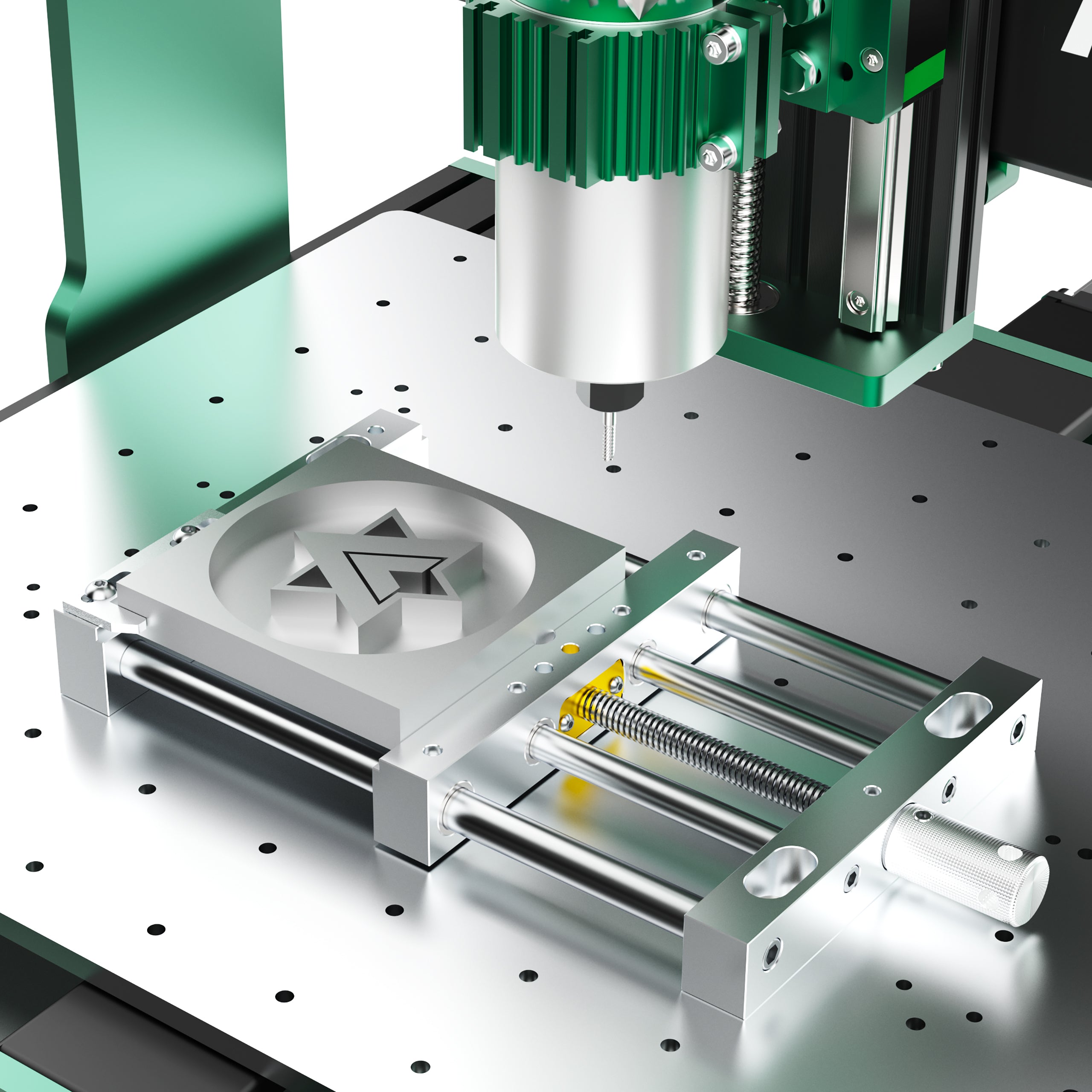 CNC Router High-Precision Aluminum Vise Bench Clamp, 282mm x 150mm x 30mm