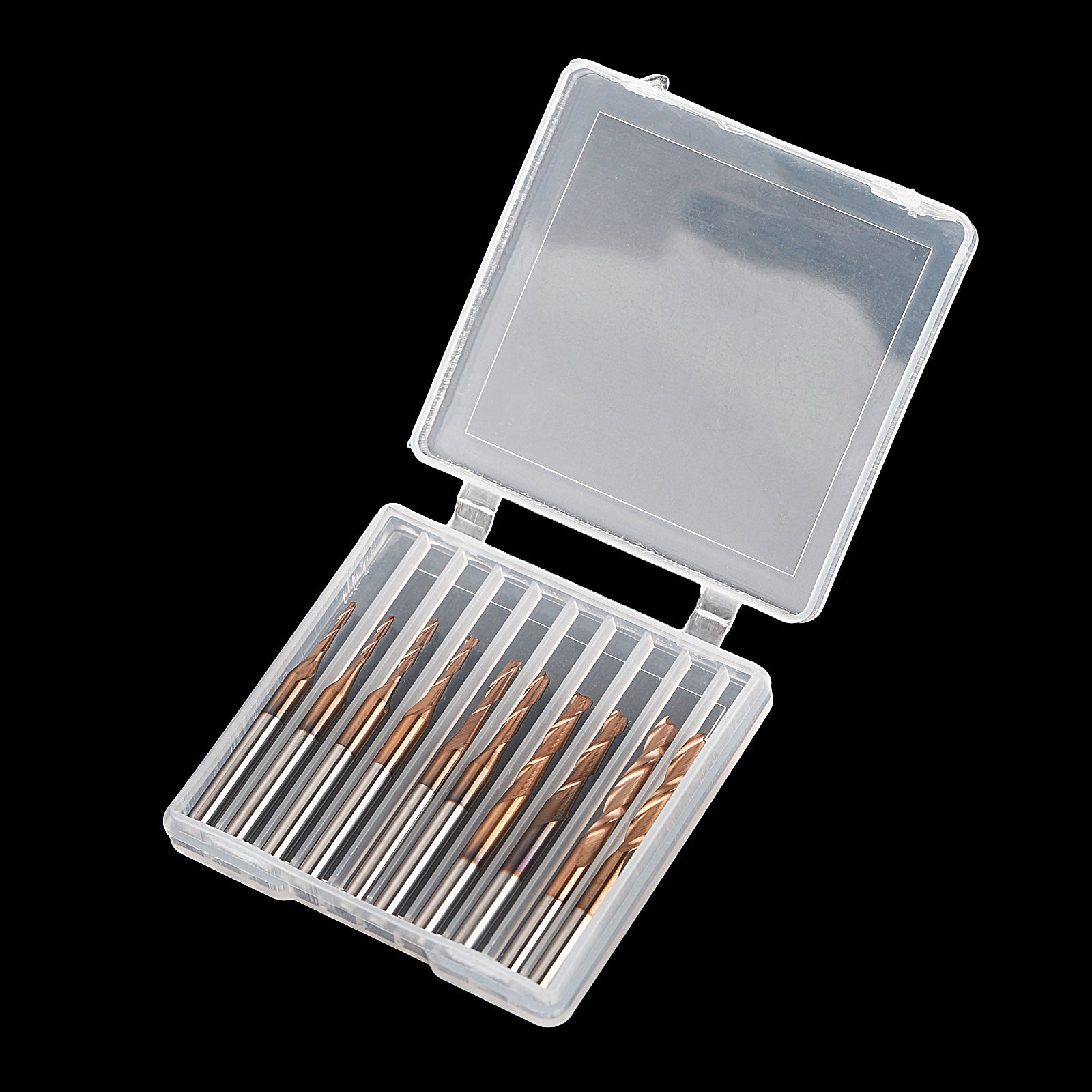 10pcs 1/8" Shank TiCN Coated Flat Nose CNC Router Bits | Cutting Diameter 1/1.5/2/2.5/3.175mm