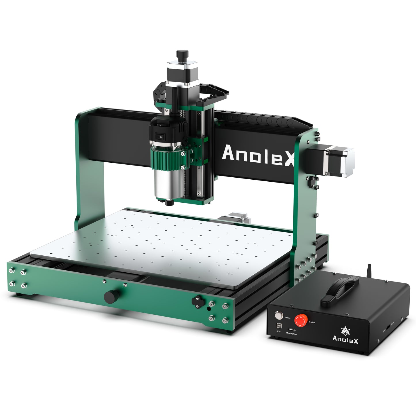 AnoleX CNC Router Machine 4030-Evo Ultra 2, All-Metal XYZ Axis Dual Steel Linear Guides & Ball Screws with 800W Trim Router