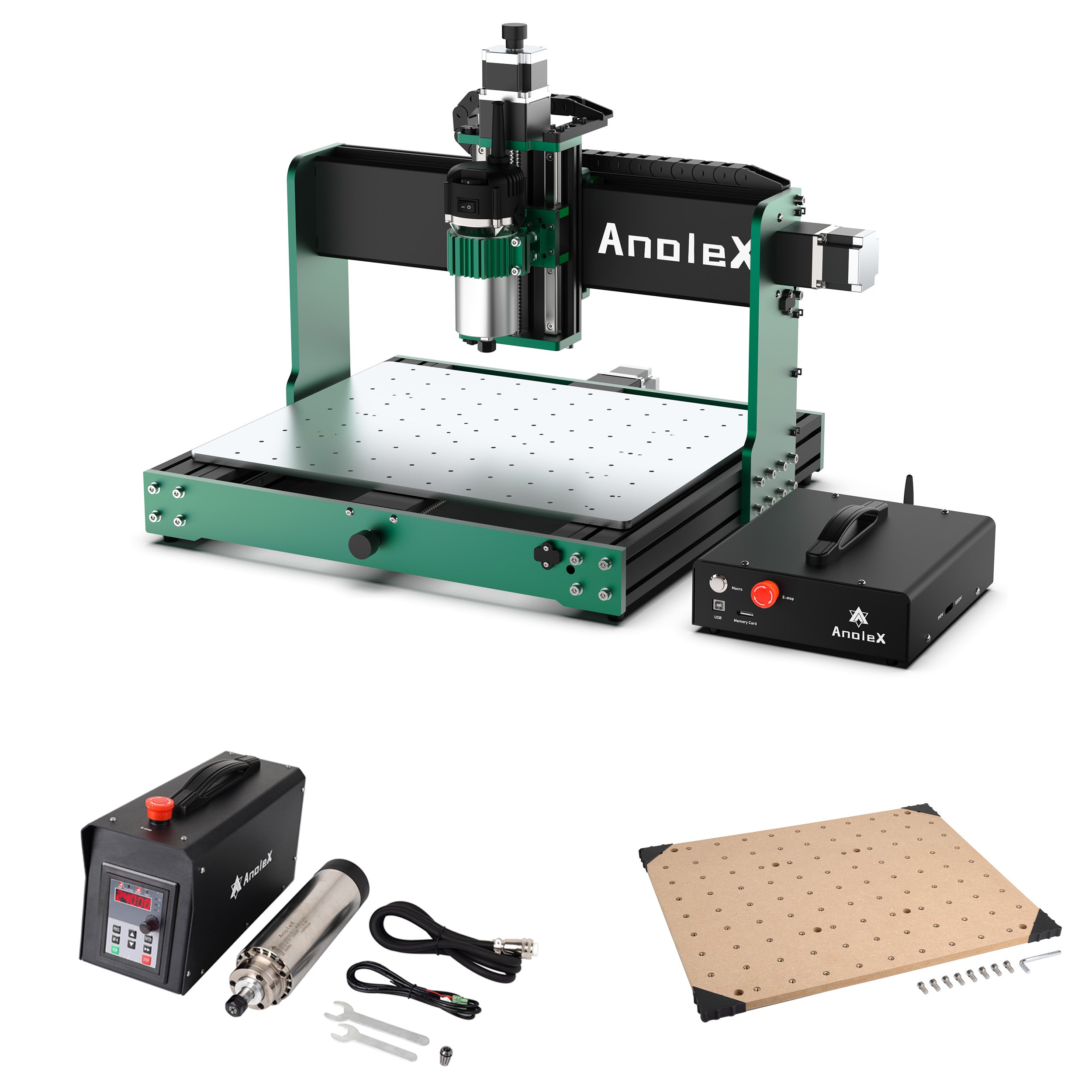 AnoleX CNC Router Machine 4030-Evo Ultra 2+ 1.5kw Spindle Kit + MDF Spoilboard
