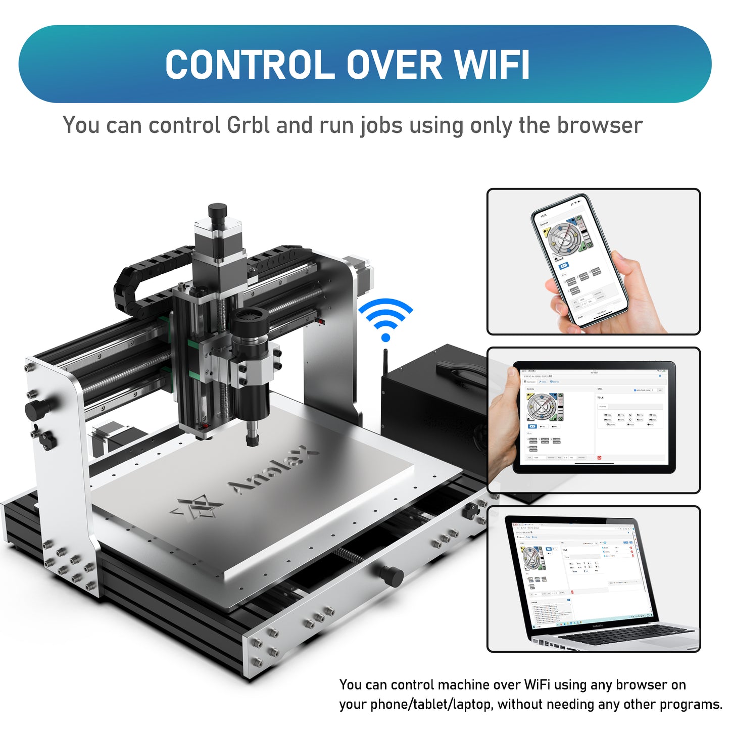 AnoleX CNC Router Machine 4030-Evo Ultra, All-Metal XYZ Axis Dual Steel Linear Guides & Ball Screws with 500W Spindle