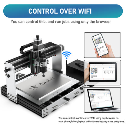 AnoleX 4030-Evo Ultra Desktop CNC Router+New 1.5kw Spindle kit+Φ65mm Spindle Clamp+MDF Spoilboard