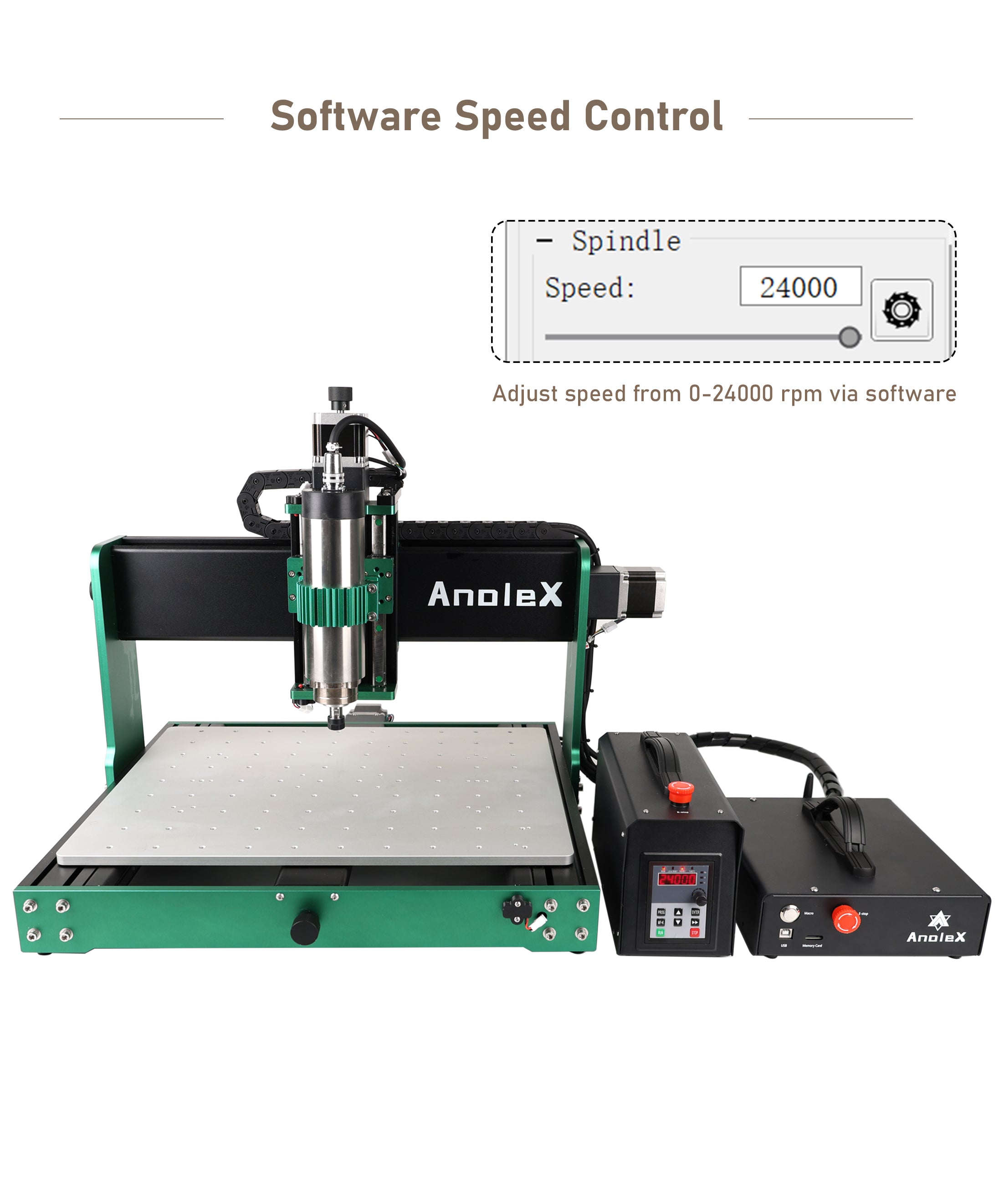 【110V】1.5KW CNC Spindle Motor Kits with Software Speed Control, Φ65mm Air Cooled VFD Spindle with ER11 Collets