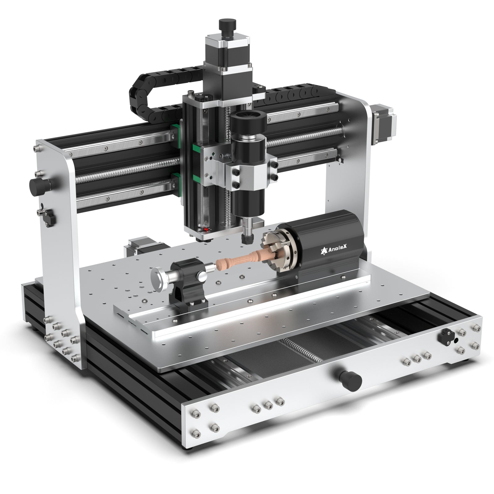 4th Axis Rotary Module for 4030-Evo Ultra, w/ Industrial Harmonic Reducer 50:1, Clamped Range: Length 20-260mm, Diameter 2-67mm