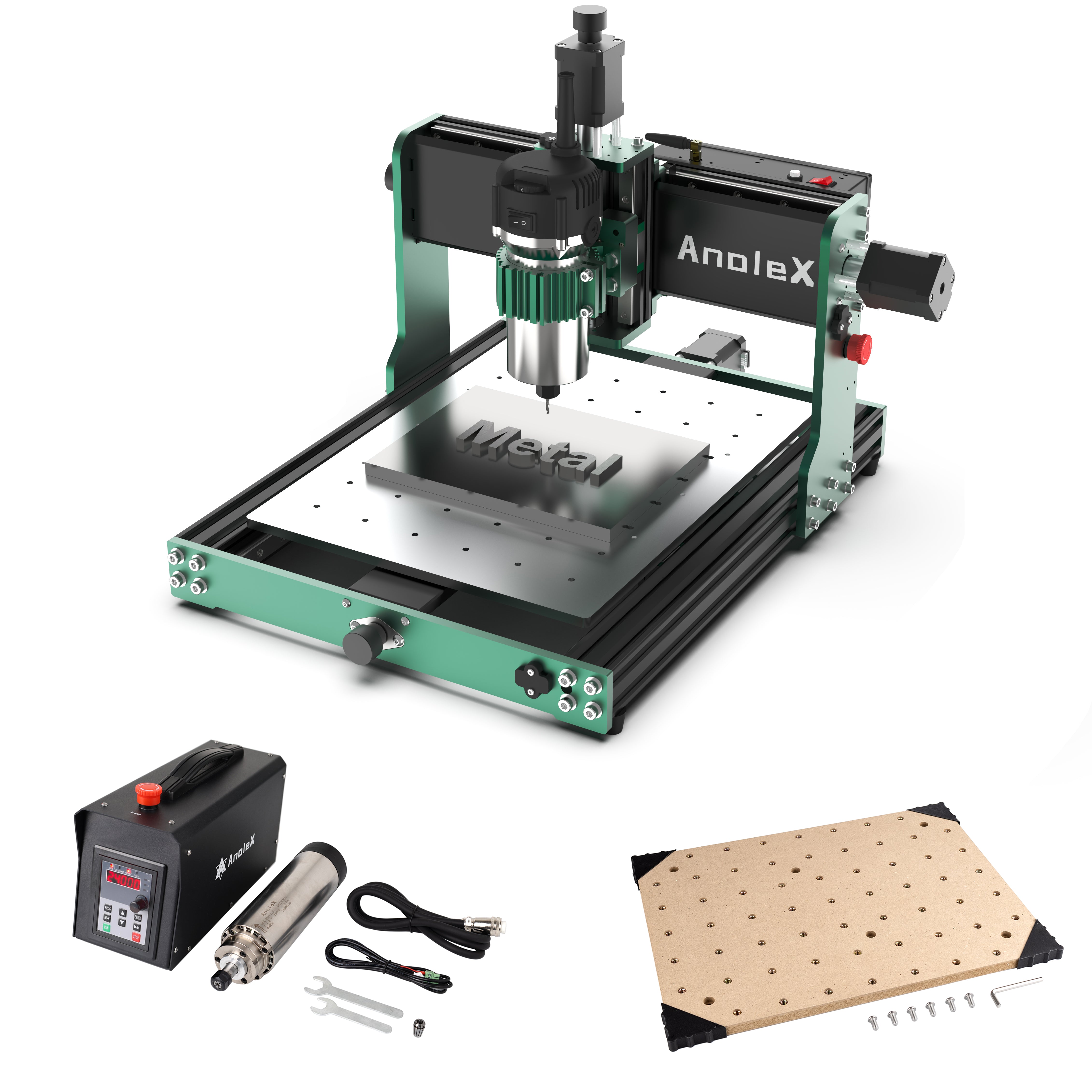 AnoleX CNC Router Machine 3030-Evo Max+ 1.5kw Spindle Kit+MDF Spoilboard