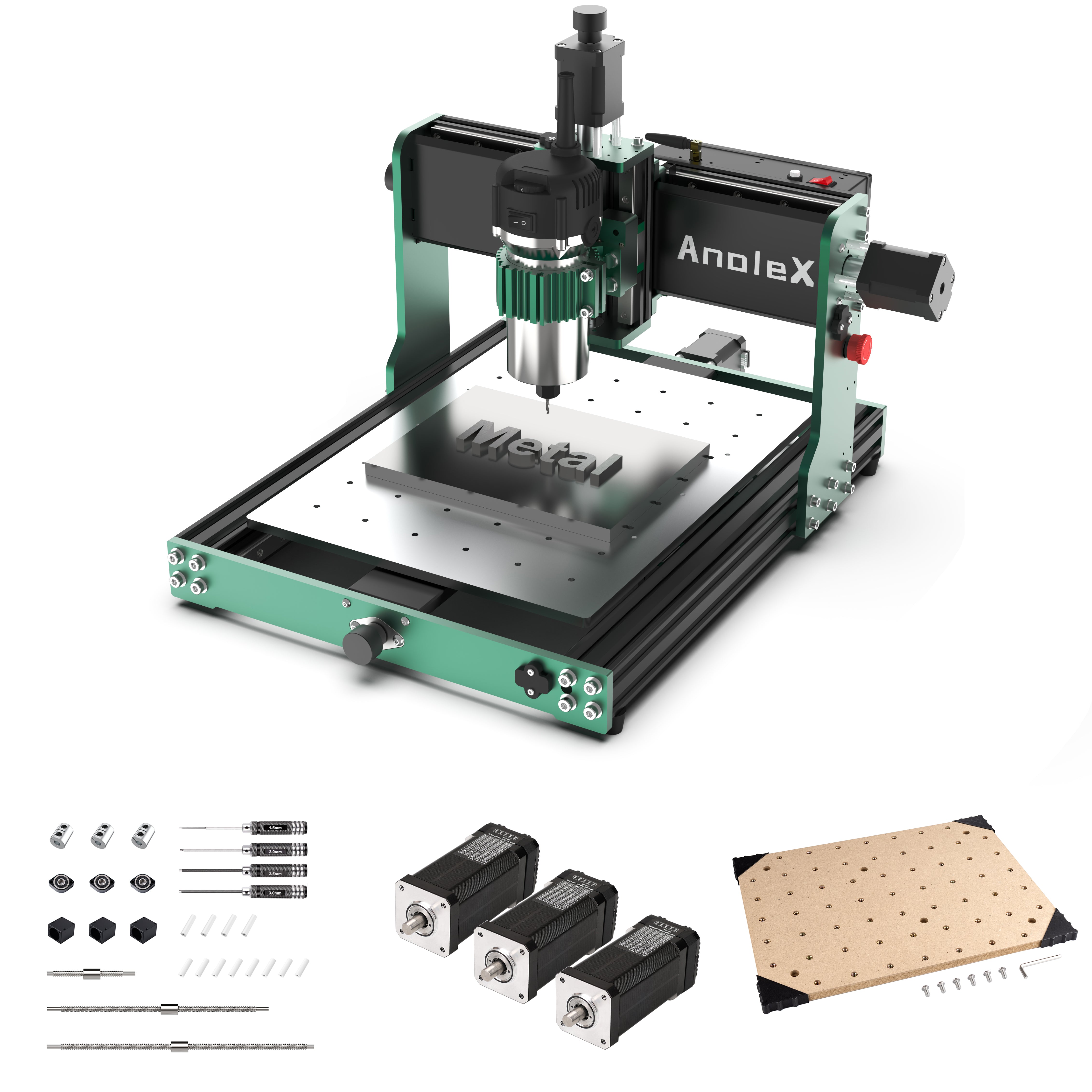 AnoleX CNC Router Machine 3030-Evo Max + 1204 Ball Screw Upgrade Kit+ Nema17 Closed Loop Motor Kit +MDF Spoilboard