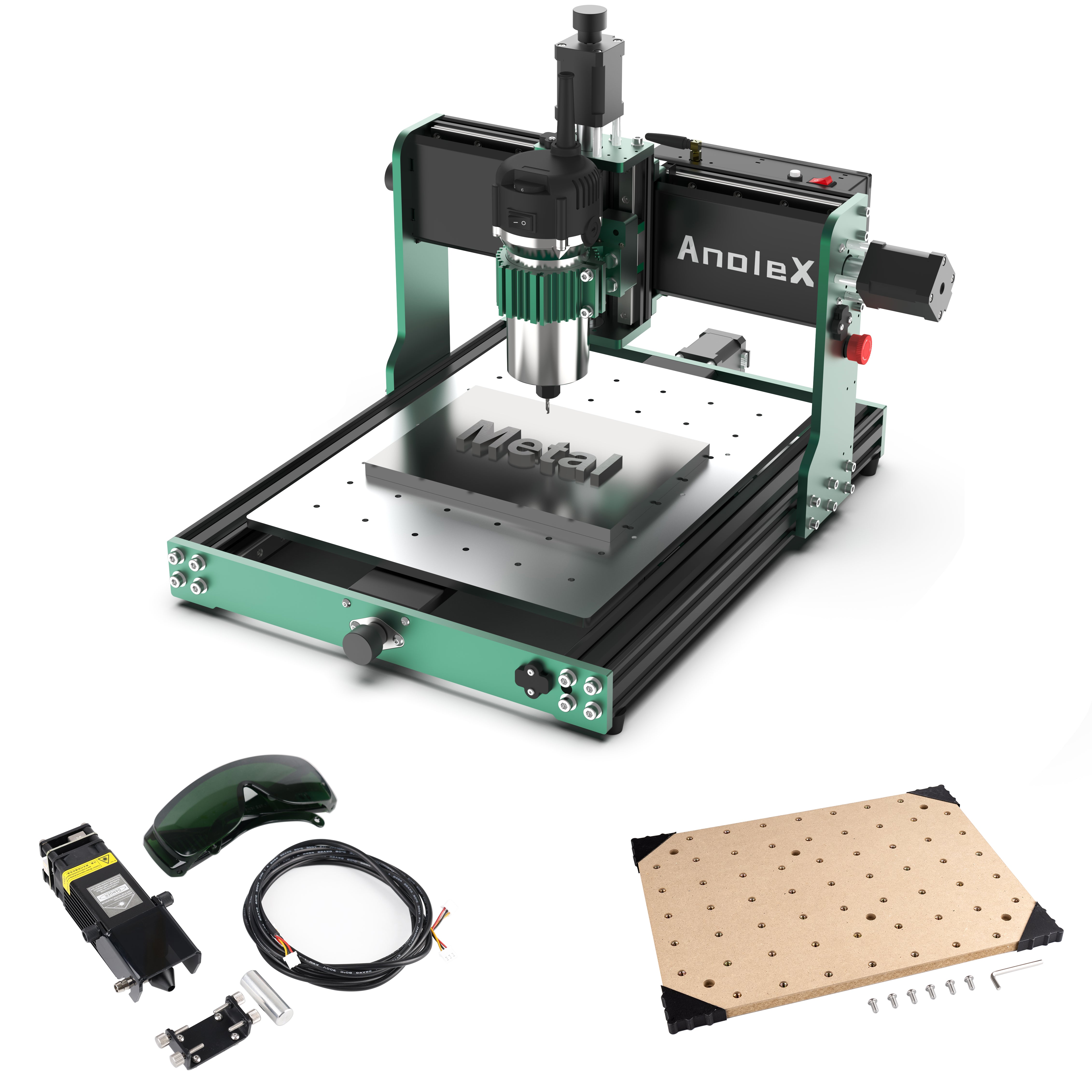 AnoleX CNC Router Machine 3030-Evo Max + 10W Laser Moudle+ MDF Spoilboard
