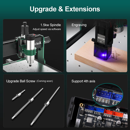 AnoleX CNC Router Machine 3030-Evo Max + 1204 Ball Screw Upgrade Kit