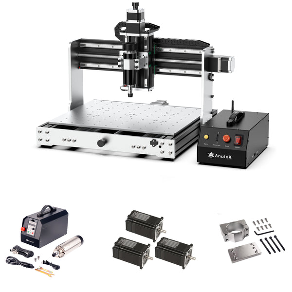 AnoleX 4030-Evo Pro Desktop CNC Router+1.5kw Spindle kit+Φ65mm Spindle Clamp+Closed Loop Stepper