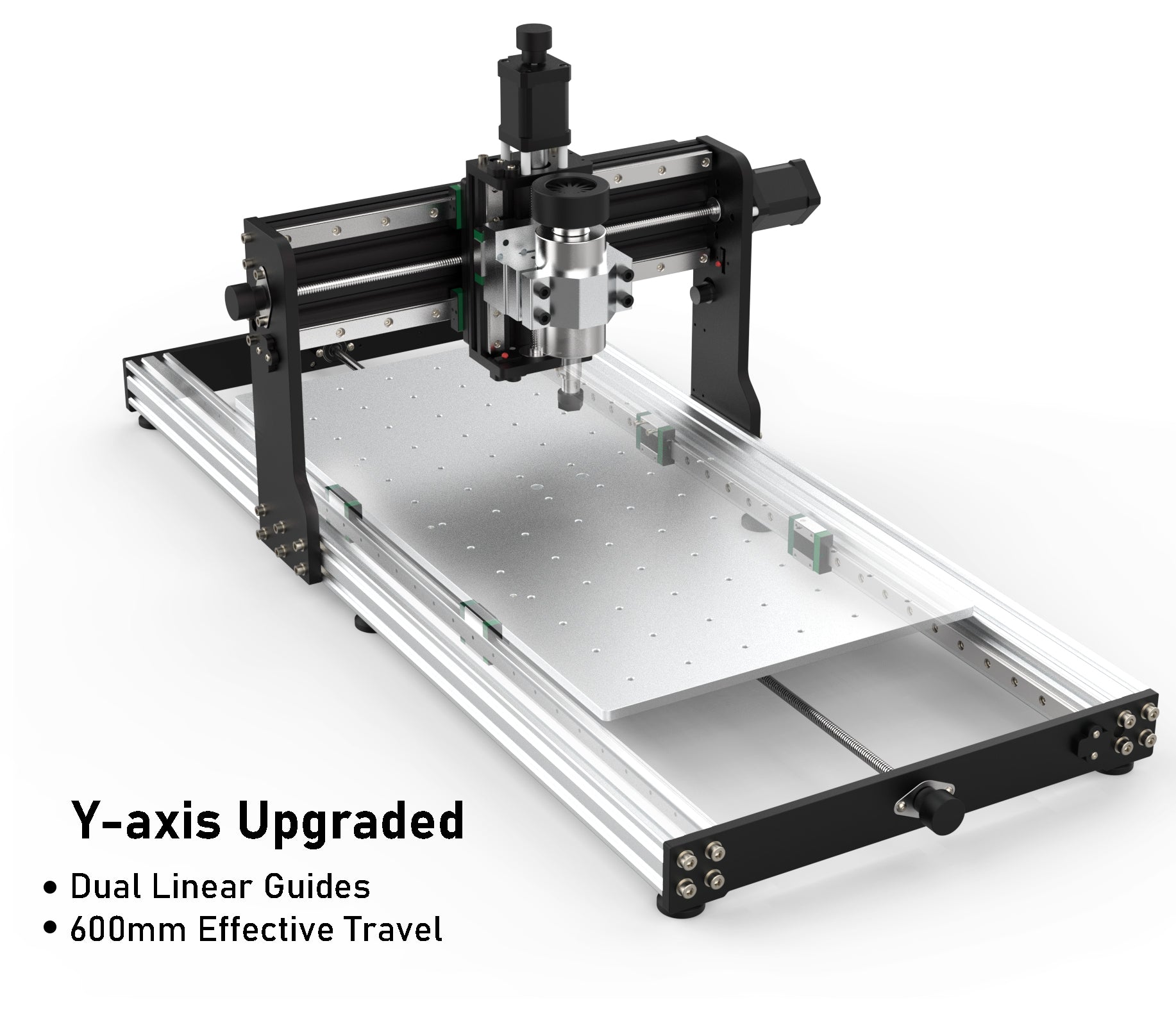 3060 Table All-Metal Y-axis Extension Base Kit with Dual Linear Guides, 300 * 600mm Working Area and 600mm Travel