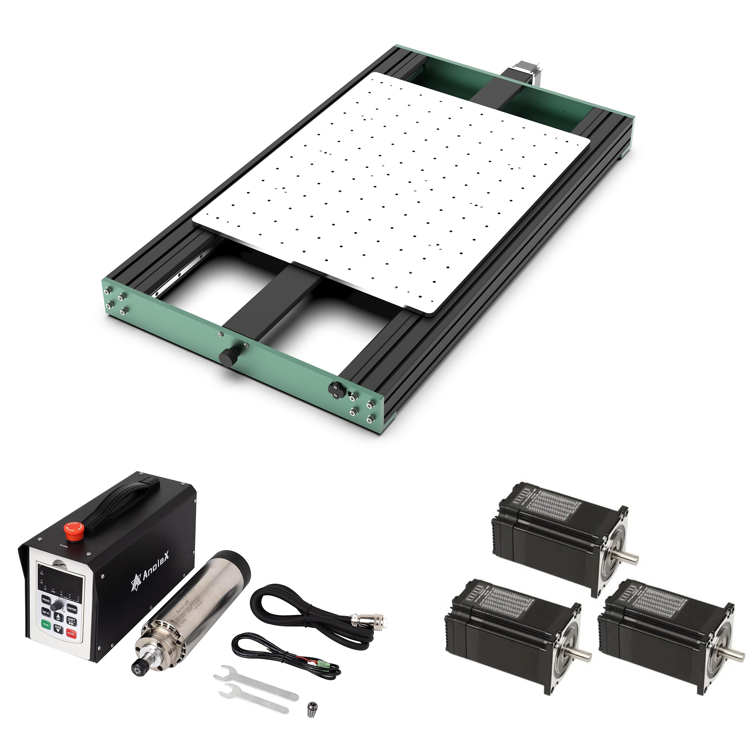 4060 Table All-Metal Y-axis Extension Base Kit + 1.5KW Spindle Kit + 3Pcs Closed Loop Stepper Motor