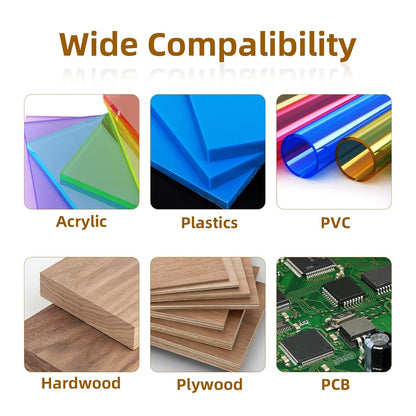 10Pcs TiCN Coated CNC Router Bit Set, 1/8” Shank End Mill Cutter Carbide for Engraving Rotary Tool