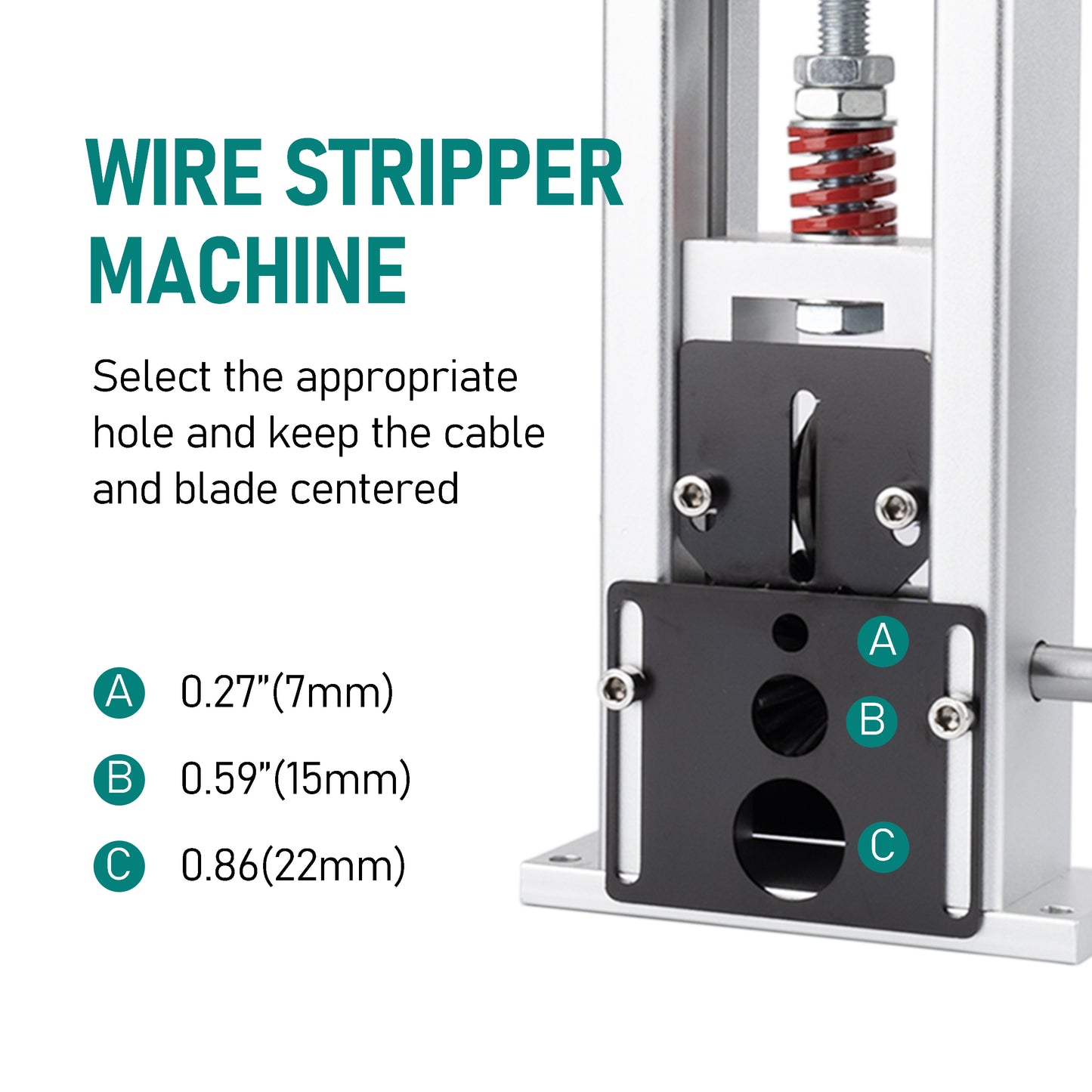 Manual Wire Stripper Machine, Wire Stripping for 0.06"- 0.86" (1.5-22mm)