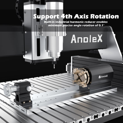 AnoleX CNC Router Machine RX6040+ Closed-loop Motor+ CNC Vise+ 10W Laser Module