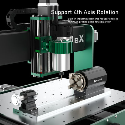 AnoleX CNC Router Machine 4030-Evo Ultra 2, All-Metal XYZ Axis Dual Steel Linear Guides & Ball Screws with 800W Trim Router