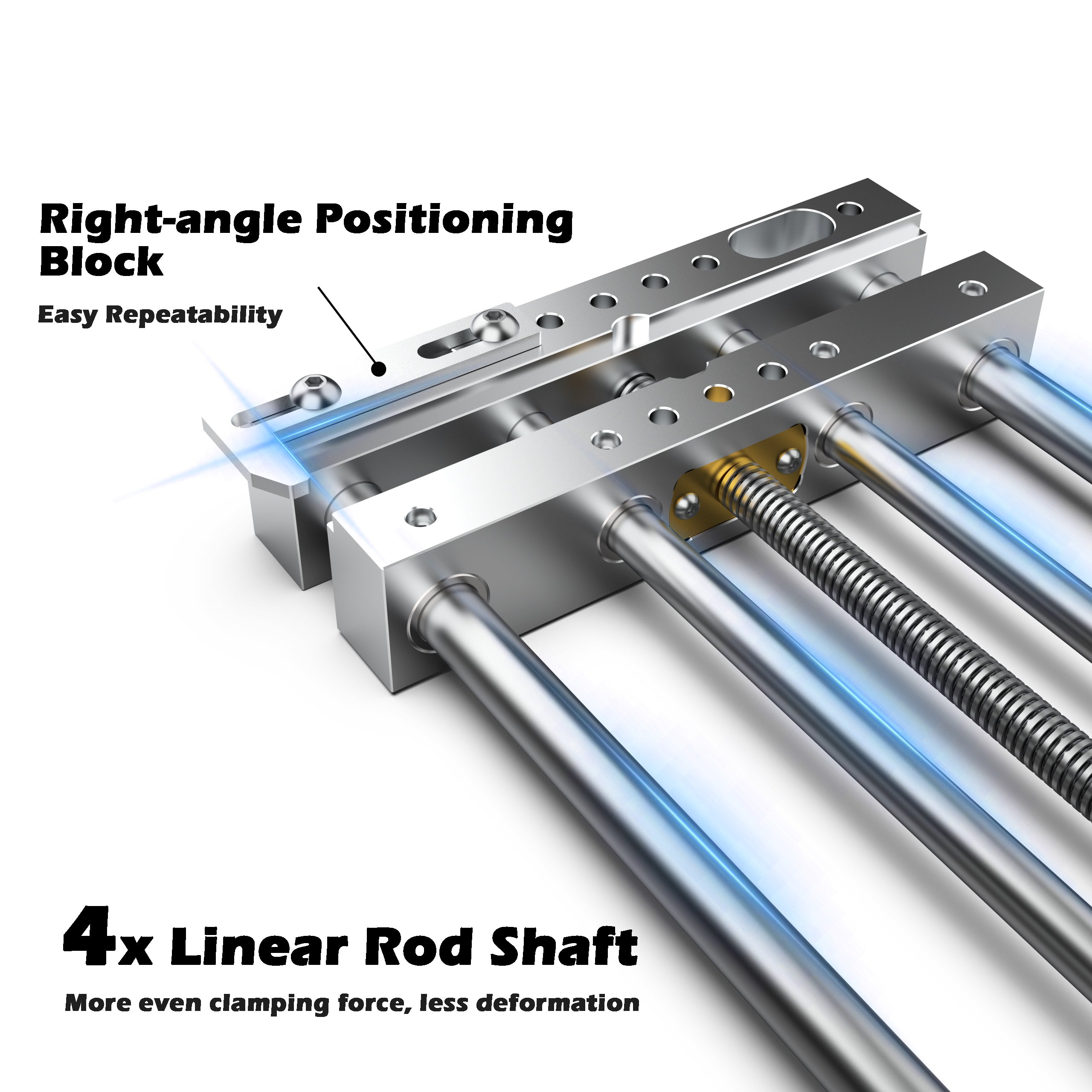 CNC Router High-Precision Aluminum Vise Bench Clamp, 282mm x 150mm x 30mm