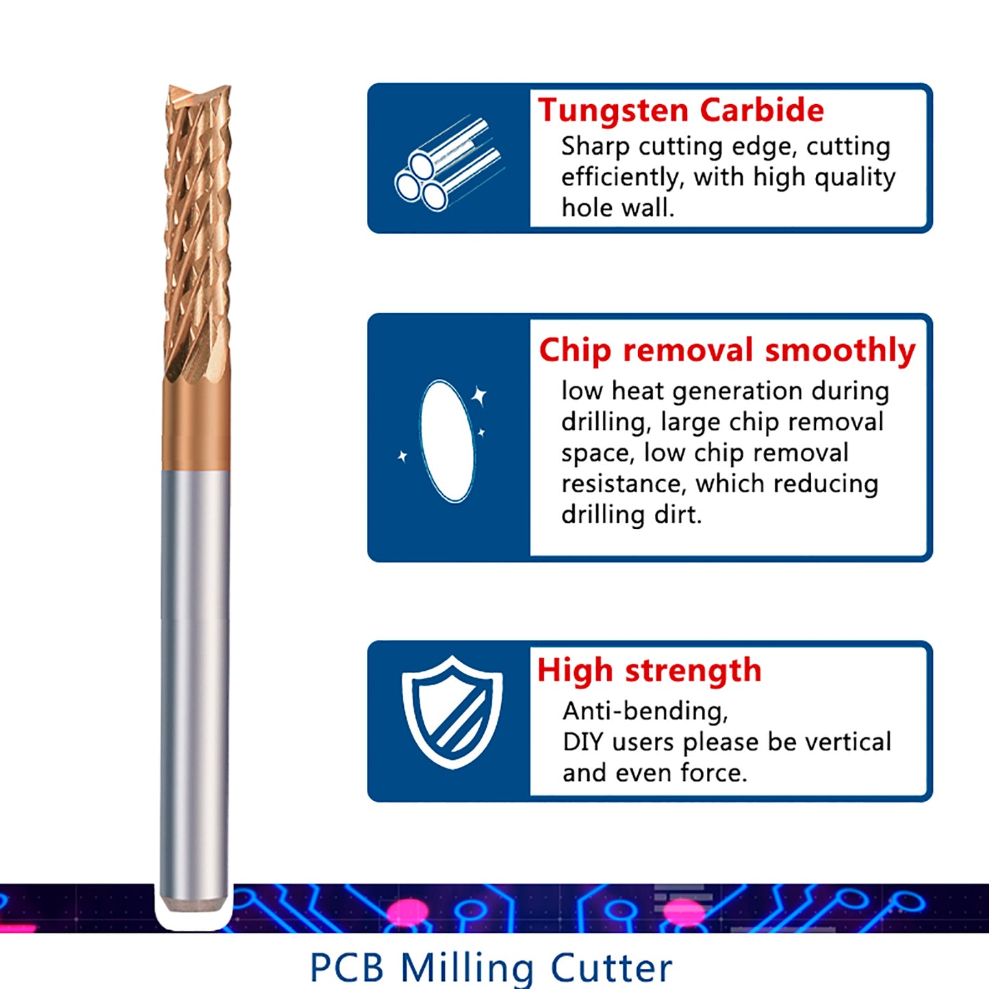 10Pcs TiCN Coated CNC Router Bit Set, 1/8” Shank End Mill Cutter Carbide for Engraving Rotary Tool