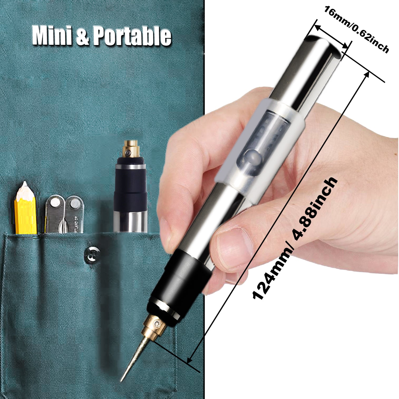 USB Rechargeable Engraving Pen With Type-C Interface, Portable Electric Engraver Etching Cordless Pen Rotary Tool for Jewelry Glass Wood Stone Metal Plastic